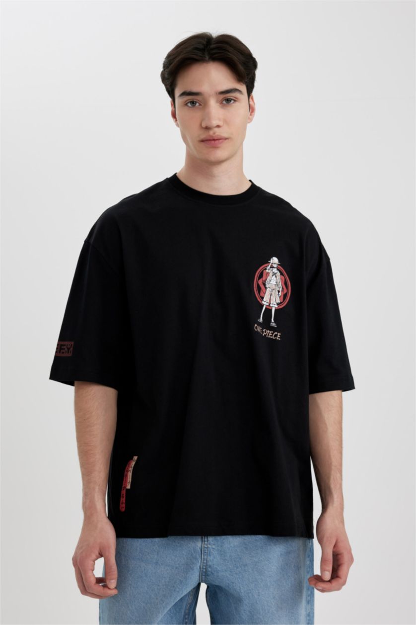 MAN Black Loose Fit Short Sleeve T-Shirt