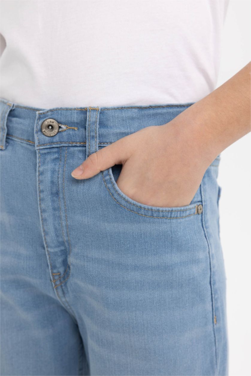 Erkek Çocuk - Genç Erkek Açık Mavi Balloon Fıt Düz Paça Jean Pantolon Erkek Çocuk