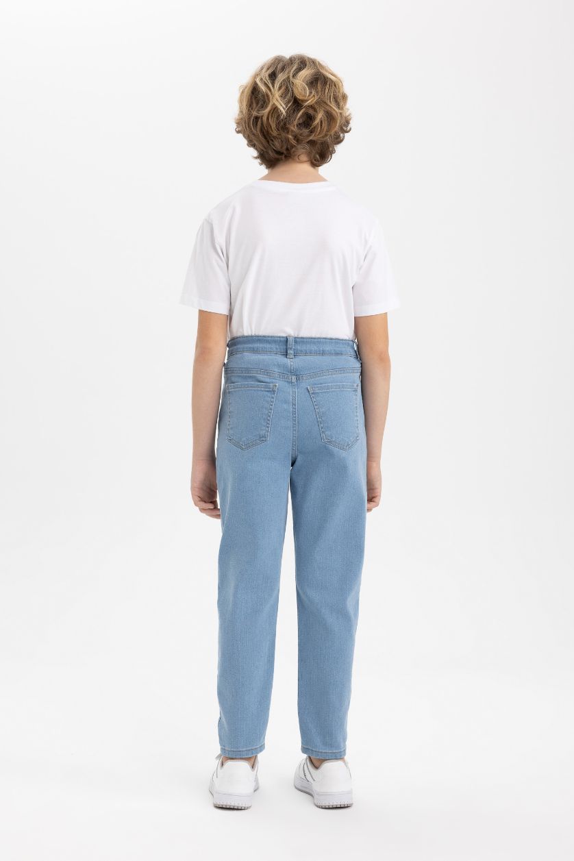 Erkek Çocuk - Genç Erkek Açık Mavi Balloon Fıt Düz Paça Jean Pantolon Erkek Çocuk