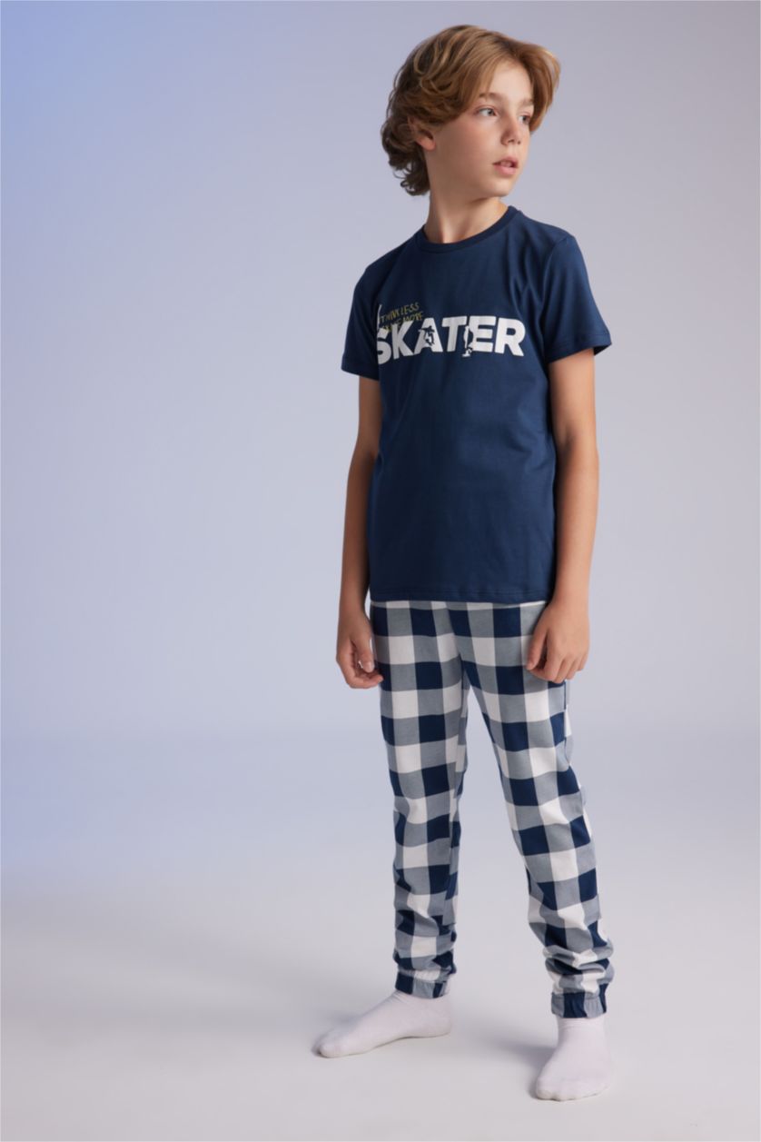 BOYS & TEENS Indigo Boy Printed Short Sleeve 2 Piece Pajama Set