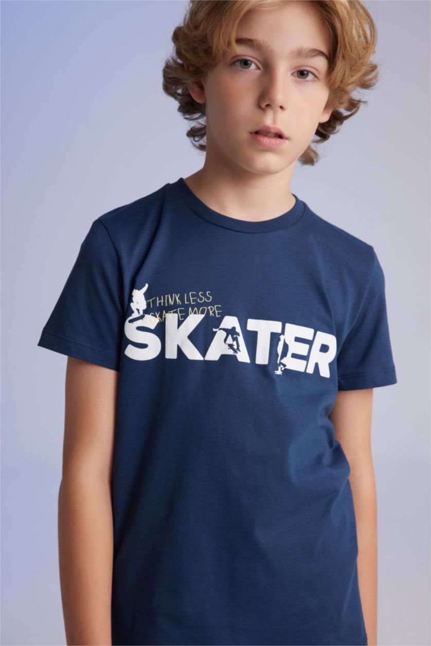 BOYS & TEENS Indigo Boy Printed Short Sleeve 2 Piece Pajama Set