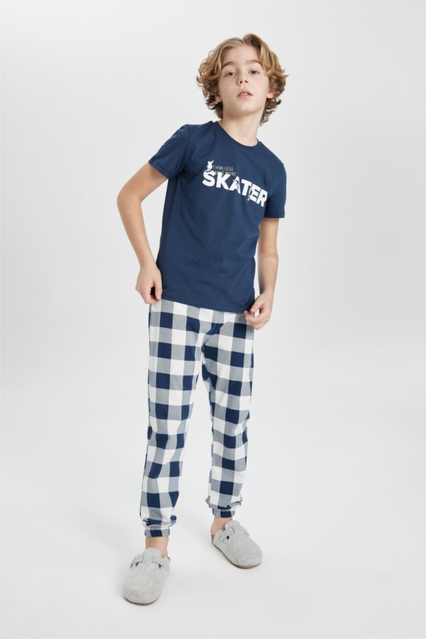 BOYS & TEENS Indigo Boy Printed Short Sleeve 2 Piece Pajama Set