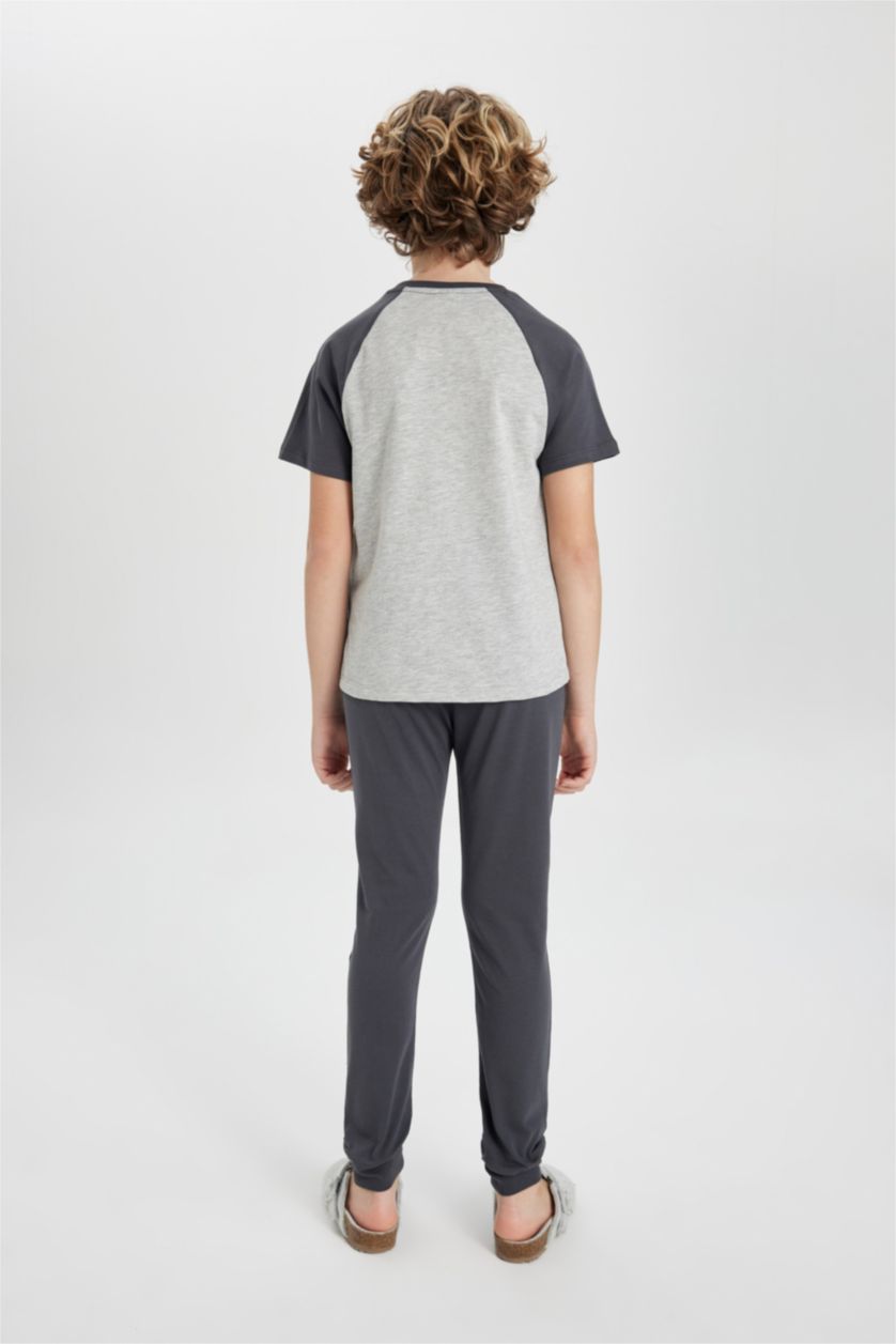 BOYS & TEENS Anthracite Boy Printed 2 Piece Pajama Set