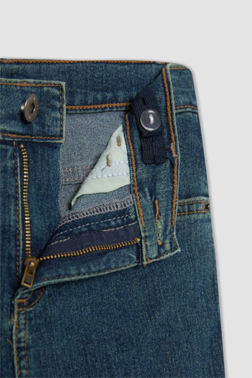 Мальчики и подростки Темно-зеленый Джинсы приталенного кроя для мальчиков, Школьная коллекция