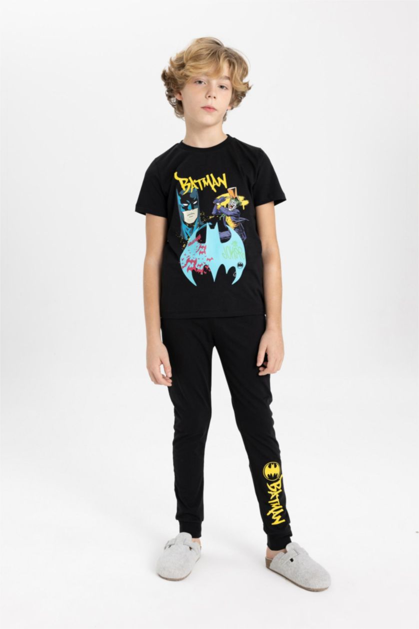 أولادي أسود طقم بيجاما اولادي قصة عادية من باتمان - قطعتين