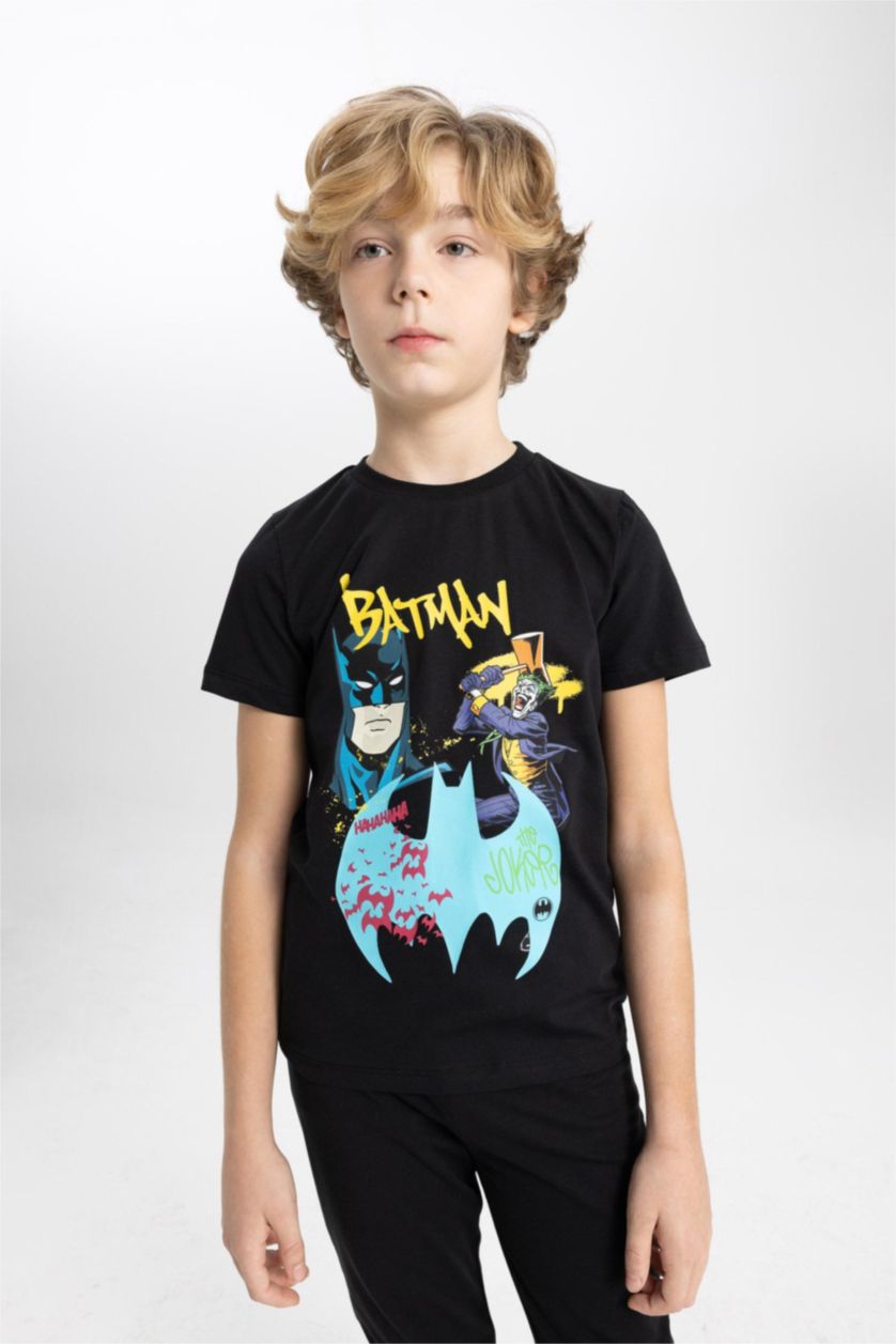 أولادي أسود طقم بيجاما اولادي قصة عادية من باتمان - قطعتين