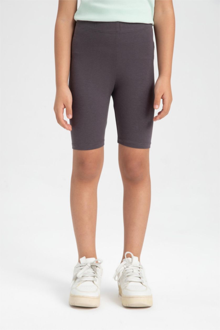 GIRLS & TEENS Anthracite Girl Biker Short Leggings