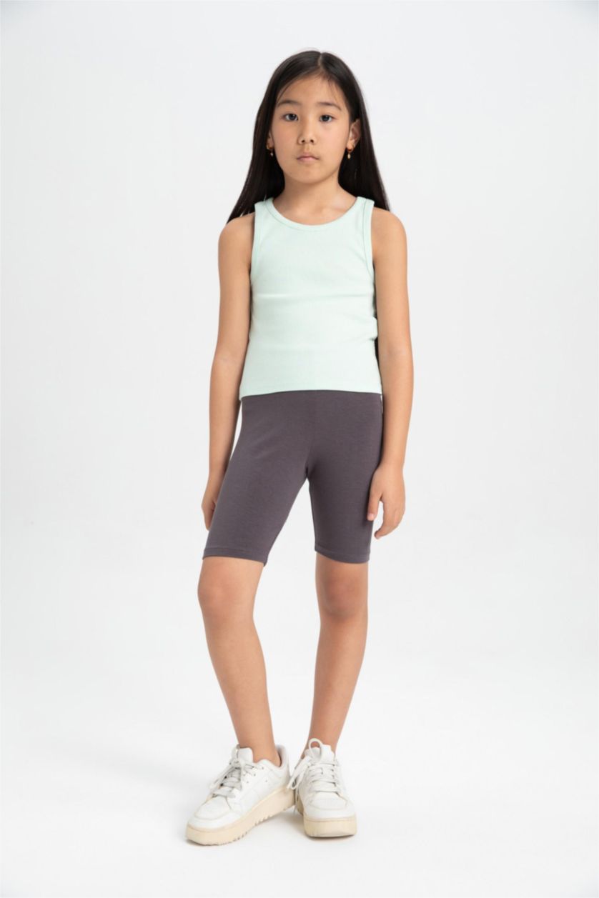 GIRLS & TEENS Anthracite Girl Biker Short Leggings