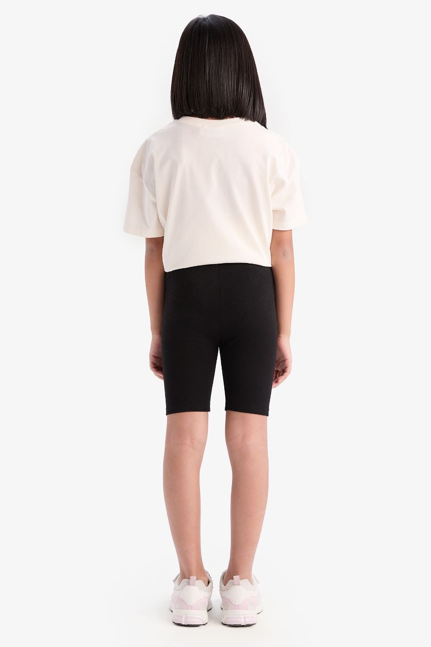 Kız Çocuk - Genç Kız Siyah Kısa Boy Tayt Kız Çocuk