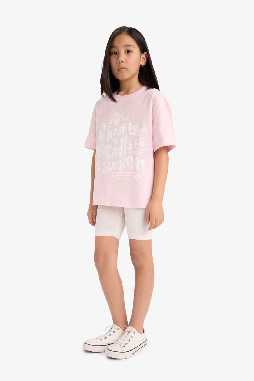 GIRLS & TEENS Ecru Girl Biker Short Leggings