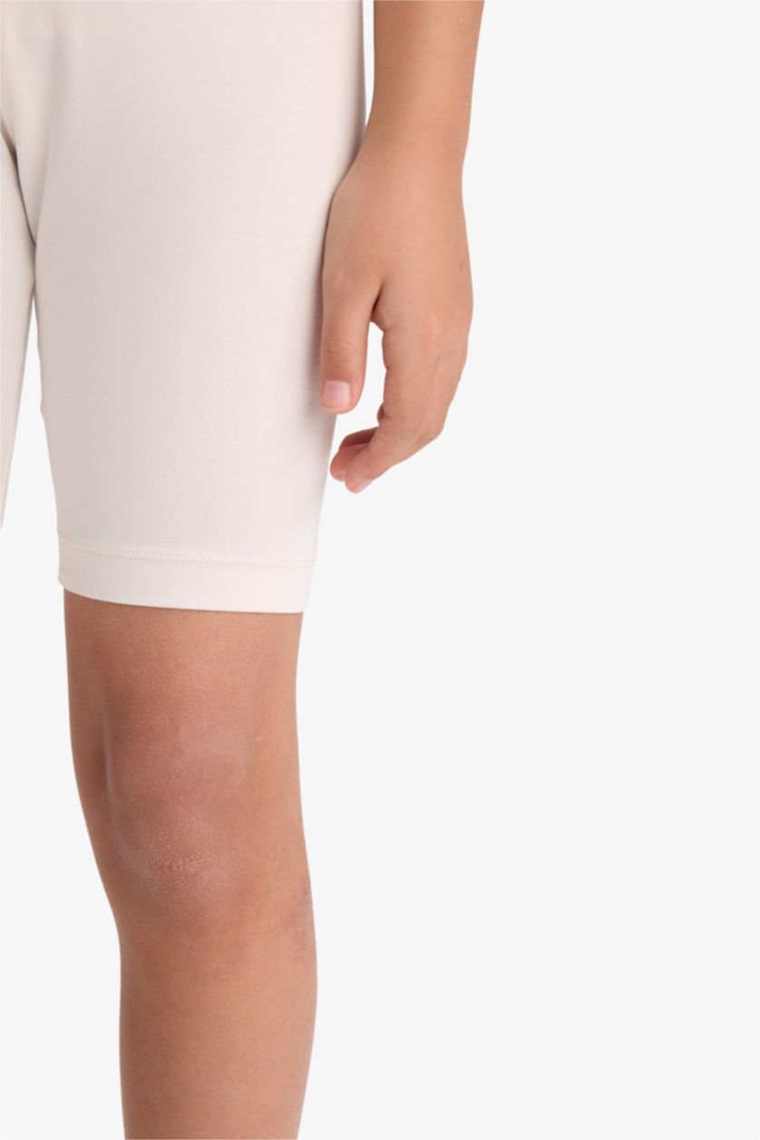 GIRLS & TEENS Ecru Girl Biker Short Leggings