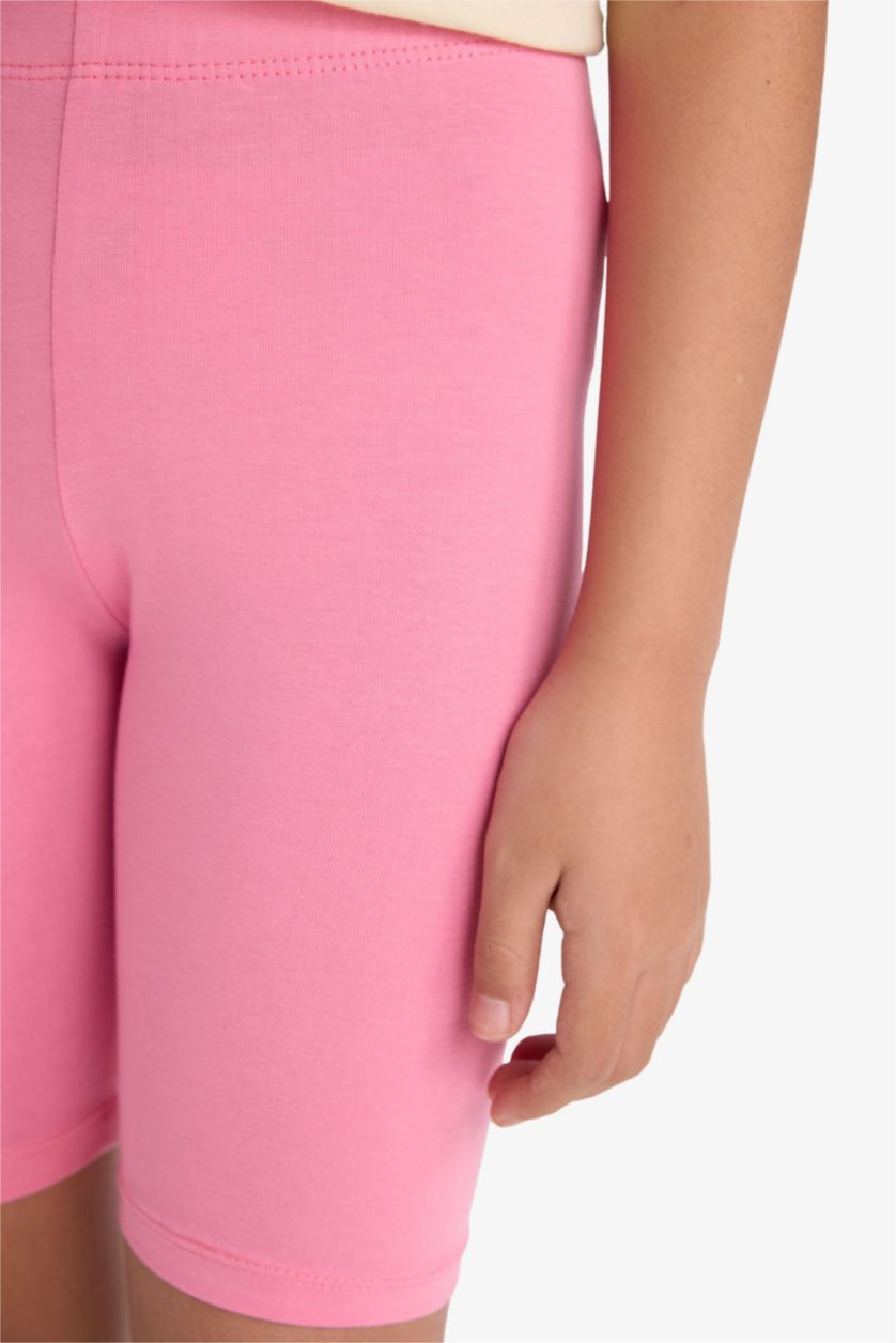 Kız Çocuk - Genç Kız Pembe Kısa Boy Tayt Kız Çocuk