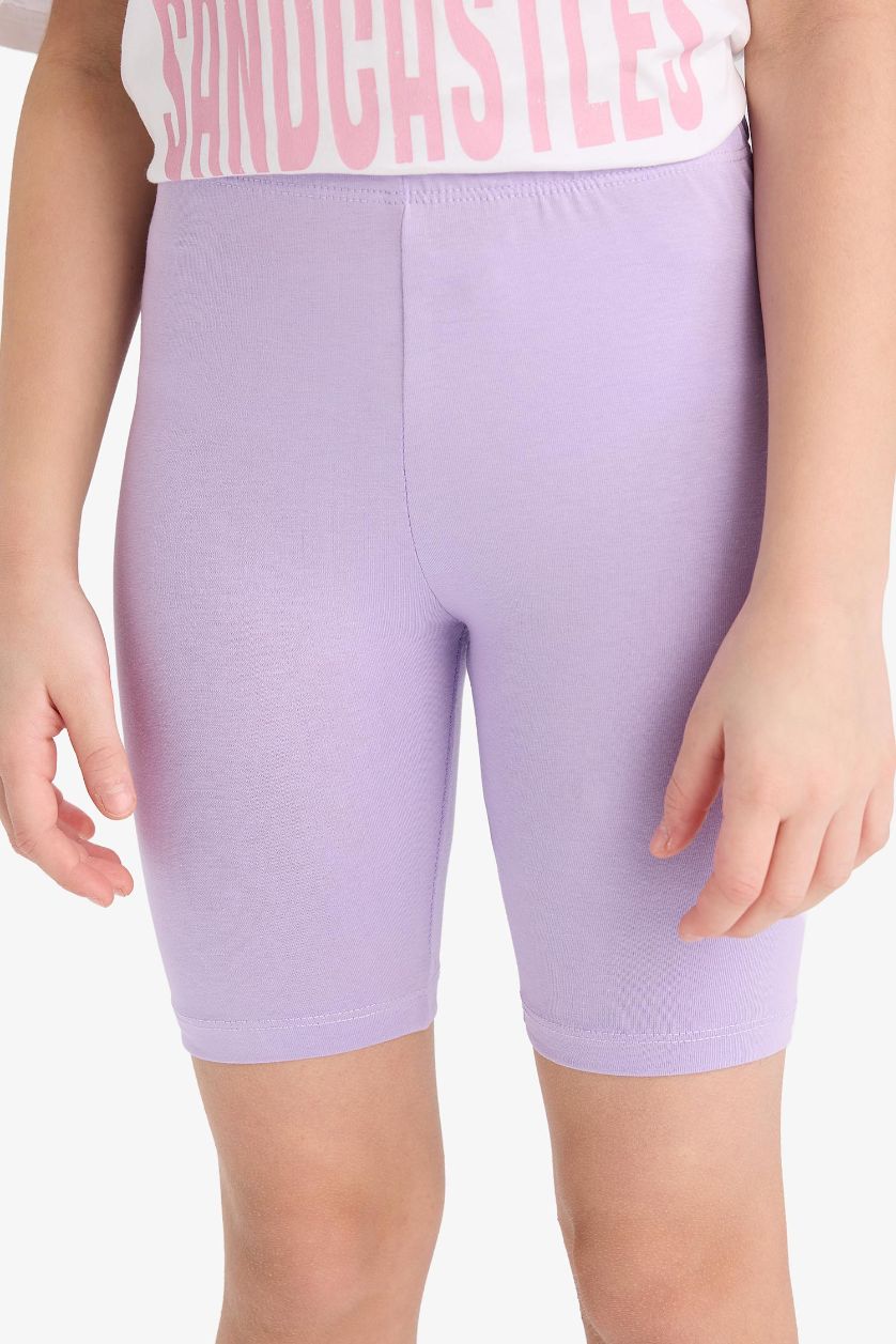 Девочки и подростки Светло-сиреневый Девочковые короткие лосины