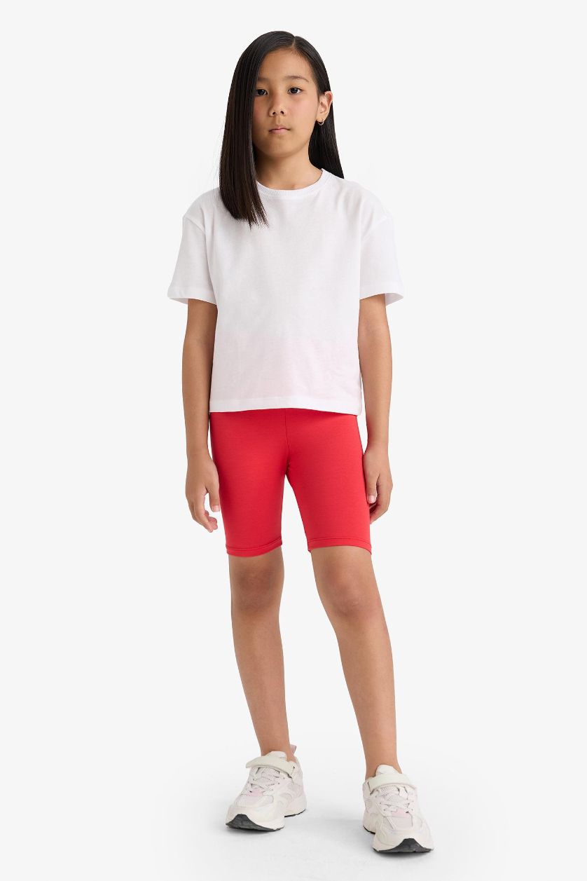 GIRLS & TEENS Red Girl Biker Short Leggings