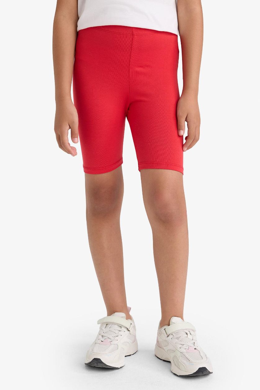 GIRLS & TEENS Red Girl Biker Short Leggings