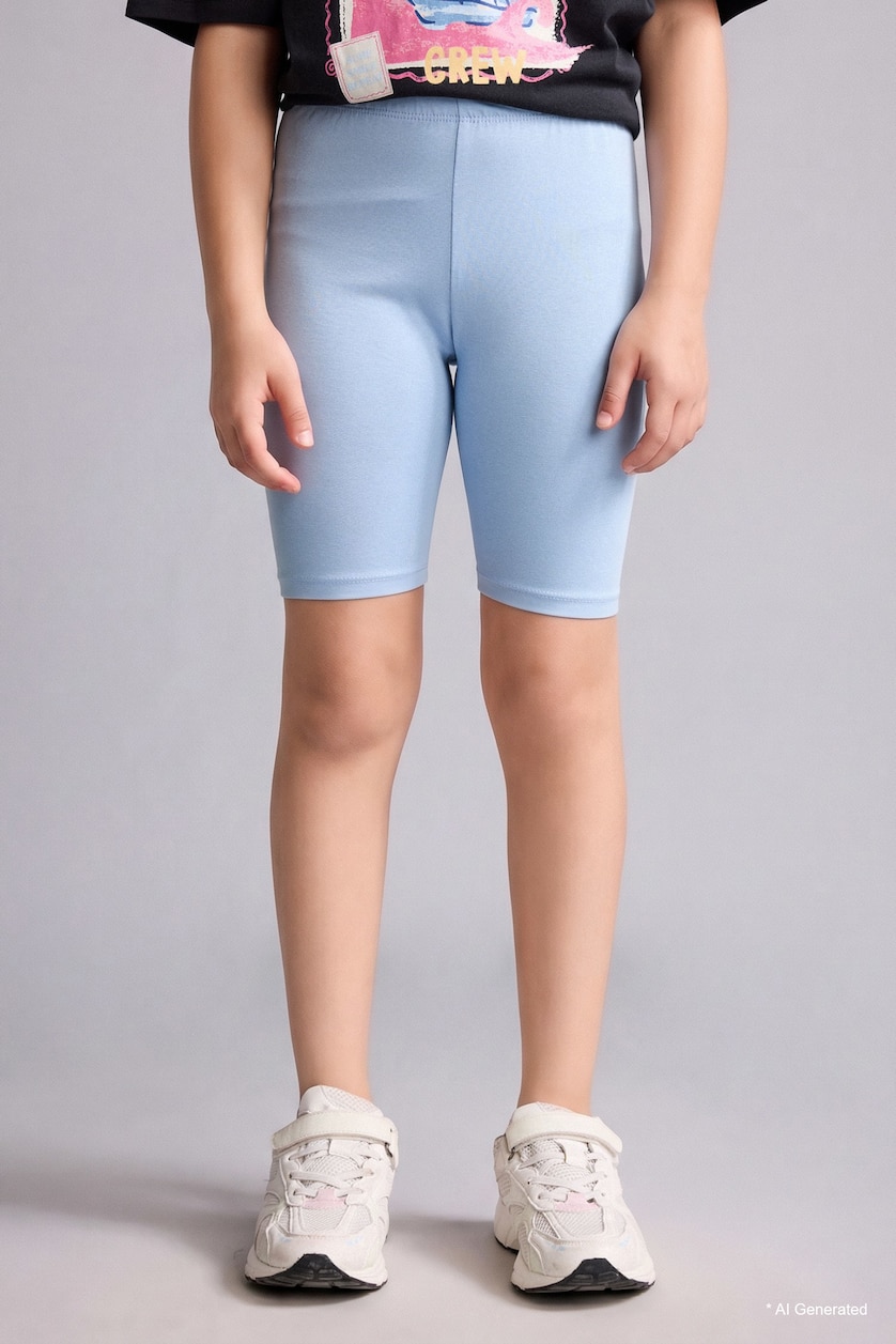 بنات أزرق ستريج قصير بناتي
