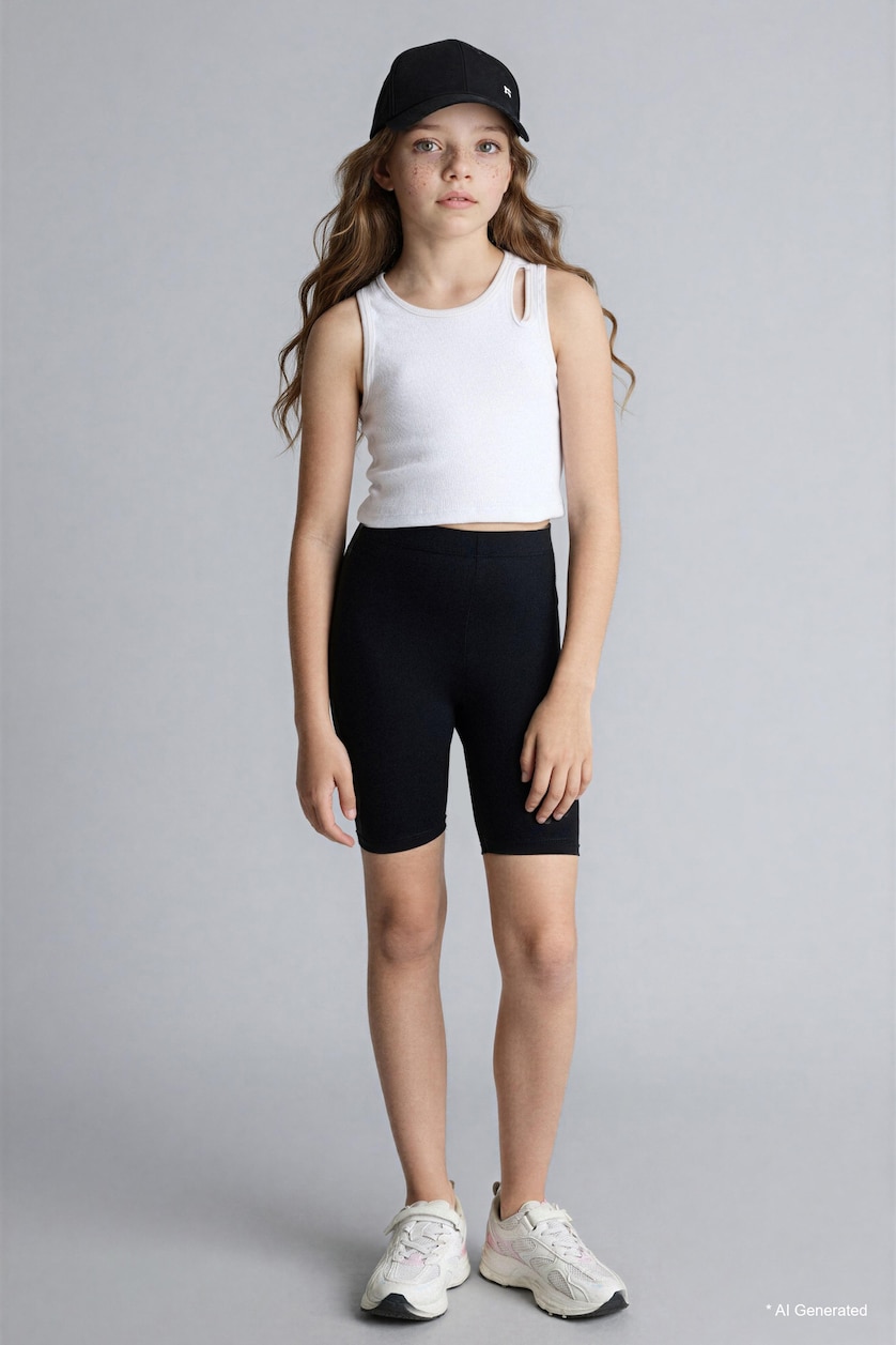 بنات أسود Girl Biker Short Leggings