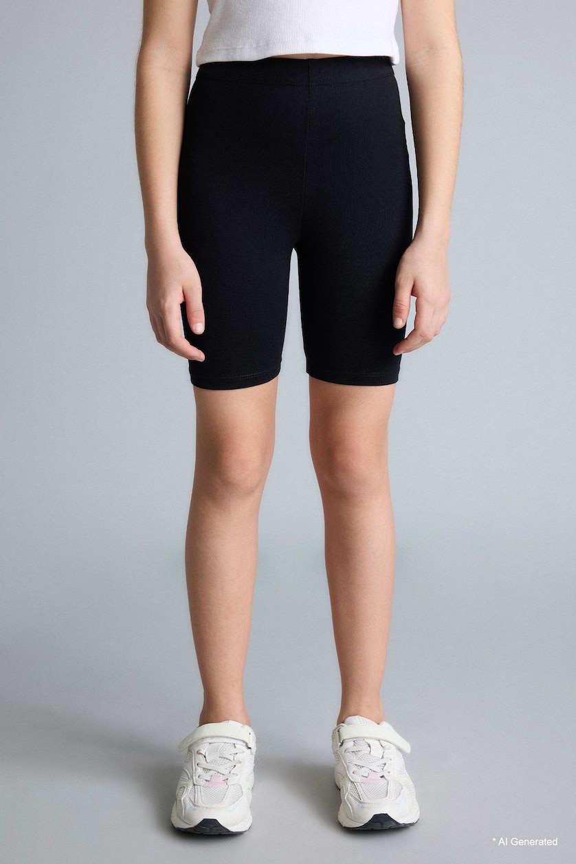 بنات أسود Girl Biker Short Leggings