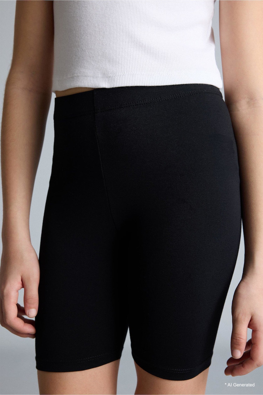 بنات أسود Girl Biker Short Leggings