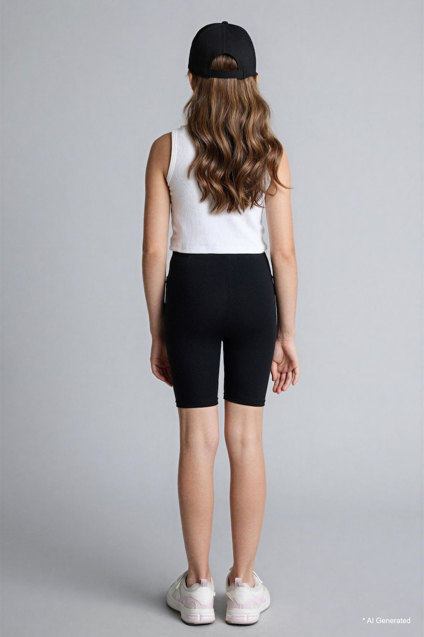بنات أسود Girl Biker Short Leggings