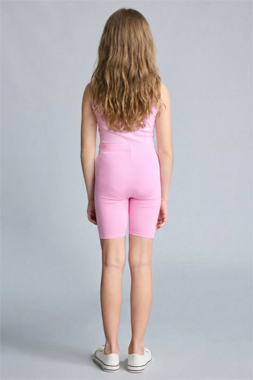 Kız Çocuk - Genç Kız Pembe Kısa boy Tayt Kız Çocuk