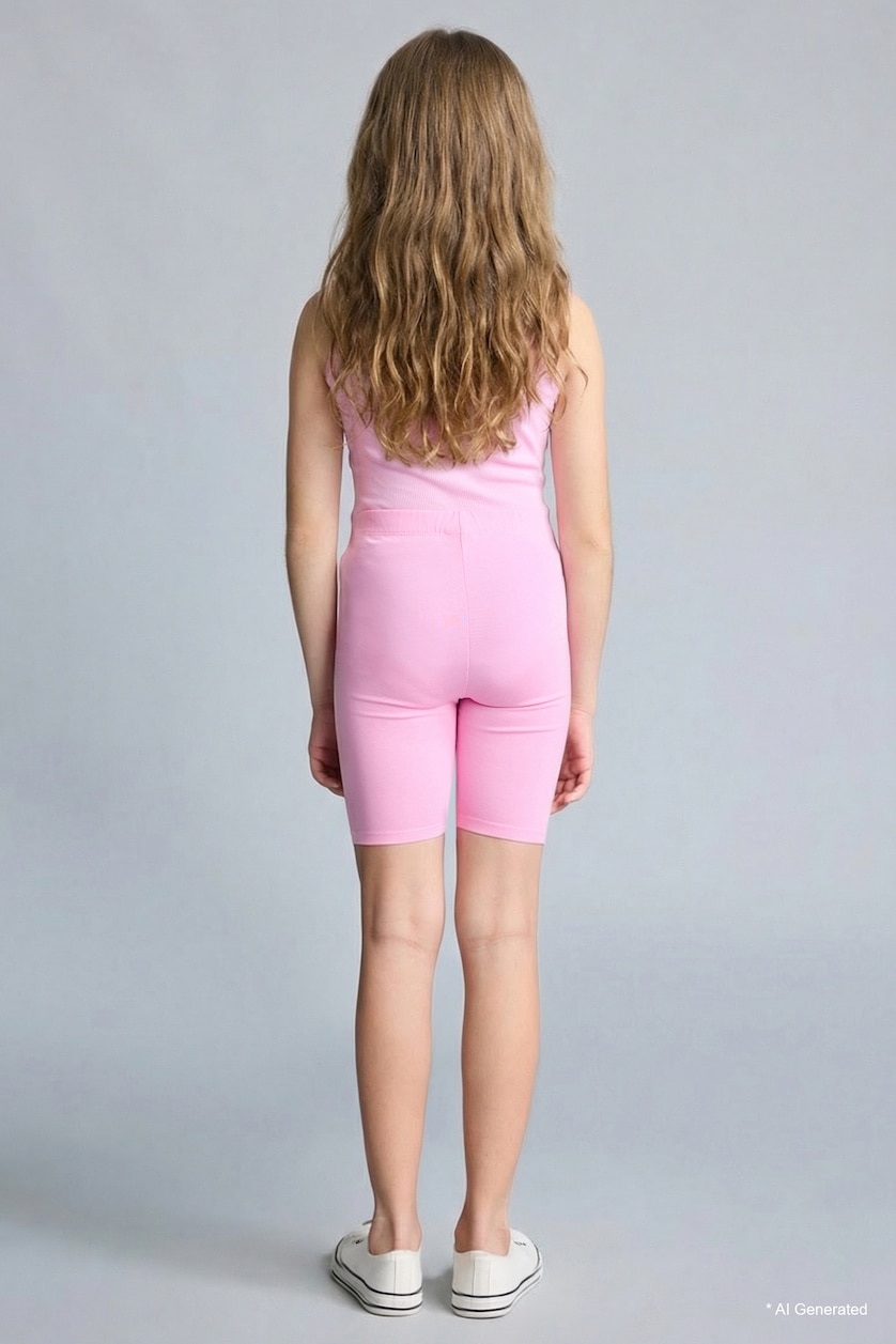 GIRLS & TEENS Pink Girl Biker Short Leggings