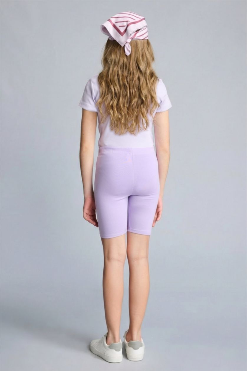 Kız Çocuk - Genç Kız Lila Kısa boy Tayt Kız Çocuk