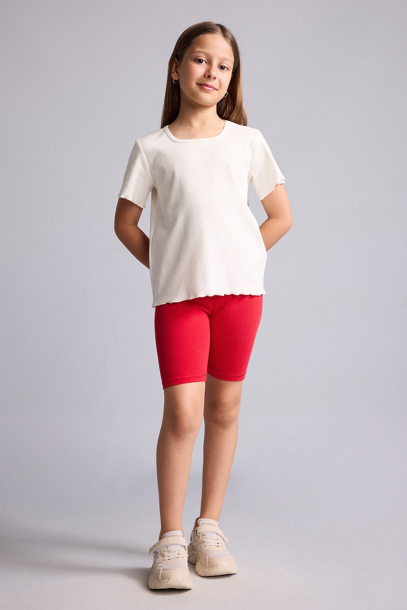 FILLES Rouge Legging court pour fille