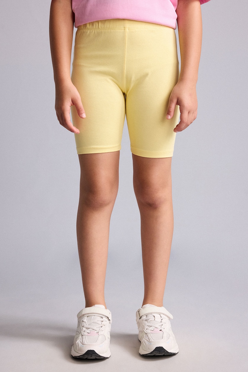 Girls & Teens Yellow Girl Biker Short Leggings