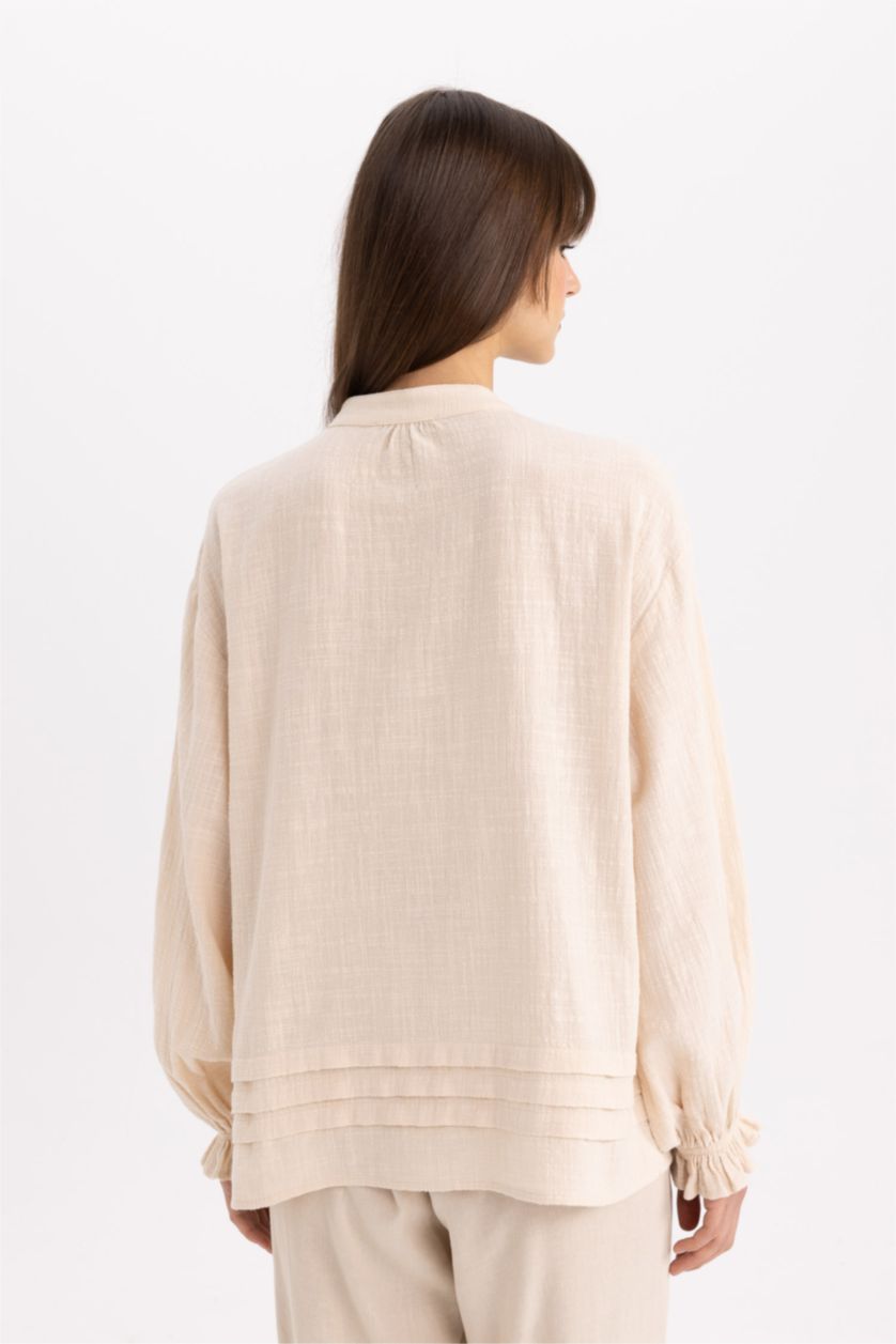 WOMAN Ecru Relax Fit Linen Look Long Sleeve Tunic