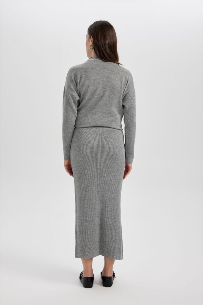 WOMAN Grey Regular Fit Skirt