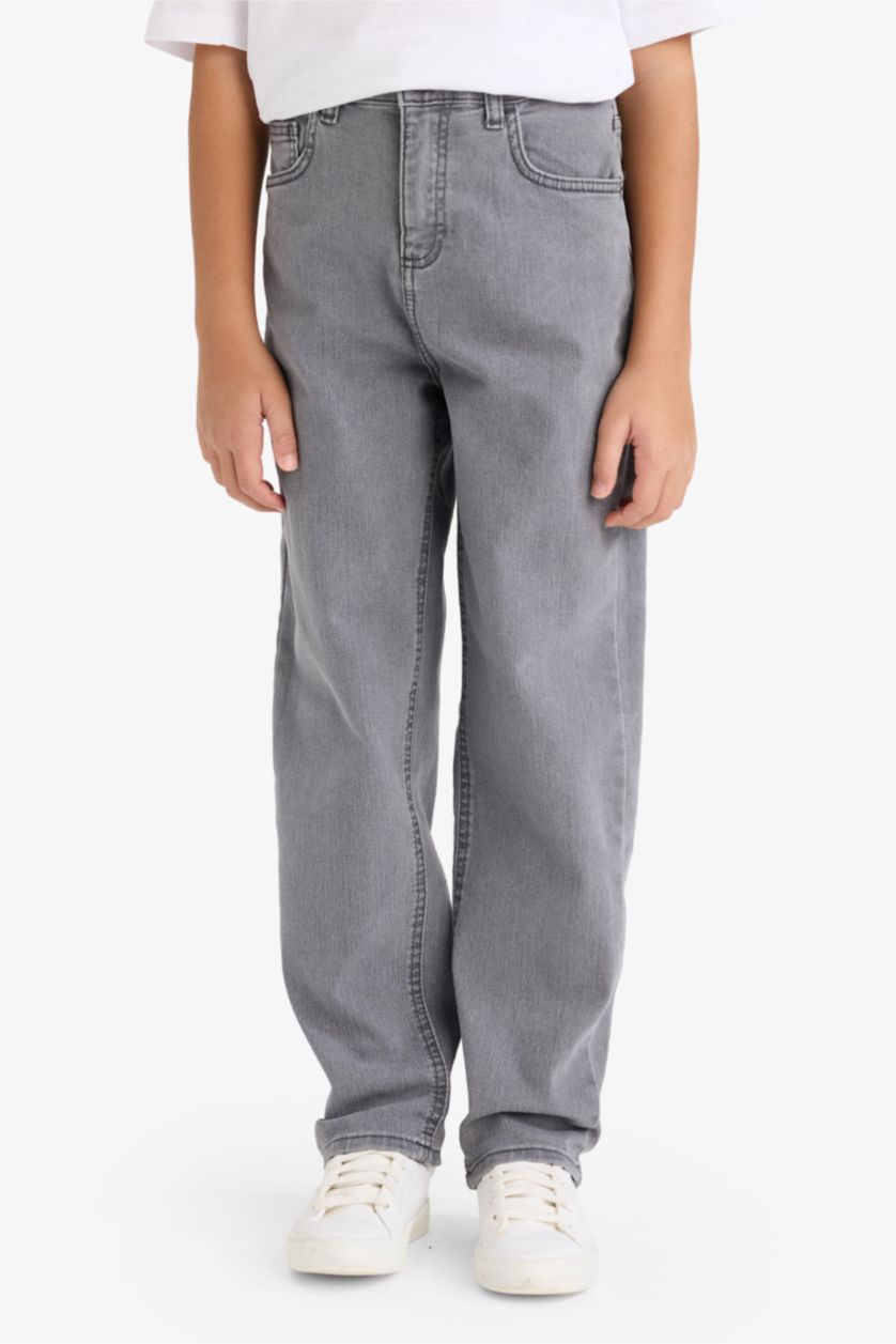 Мальчики и подростки Светло-серый Джинсы стандартного кроя для мальчиков