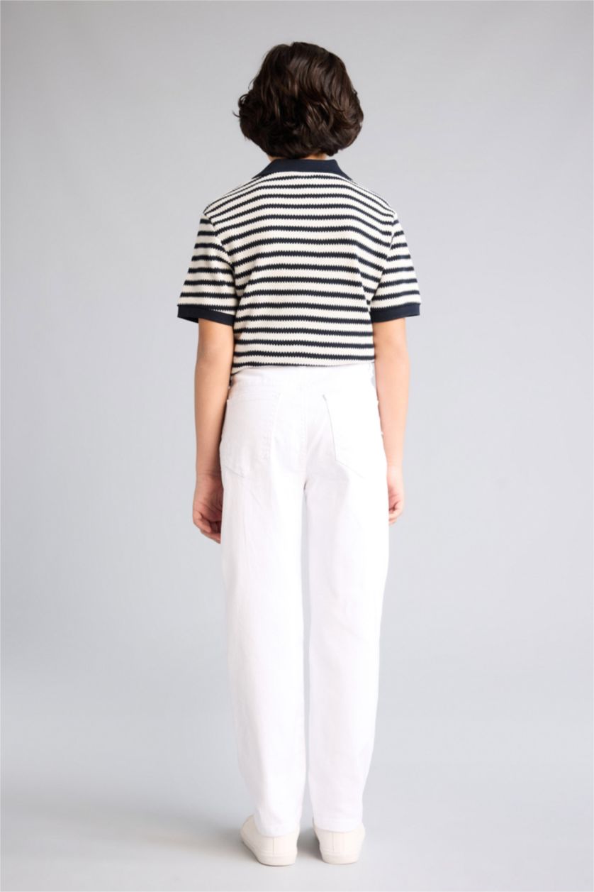 Erkek Çocuk - Genç Erkek Beyaz Straıght Fıt Jean Pantolon Erkek Çocuk