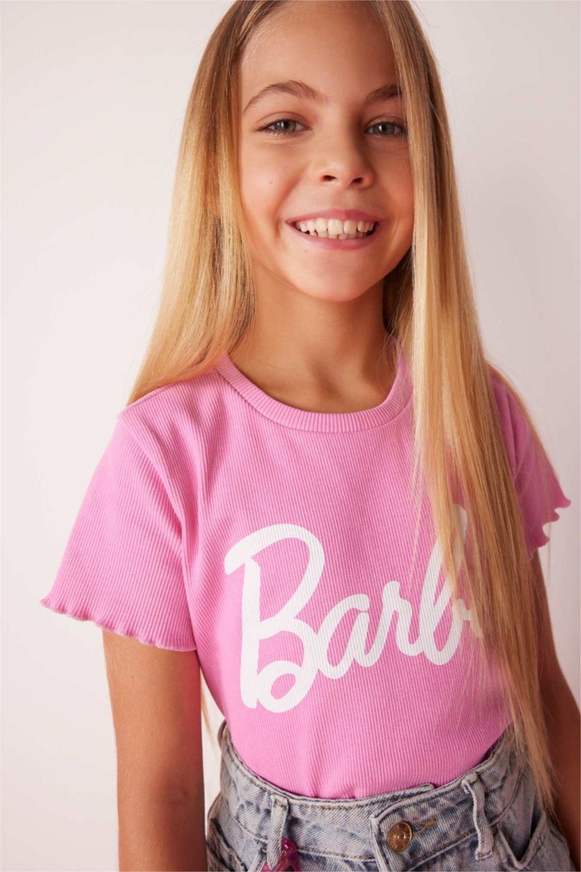 FILLES Rose Body Imprimé Barbie à Manches Courtes Pour Fille