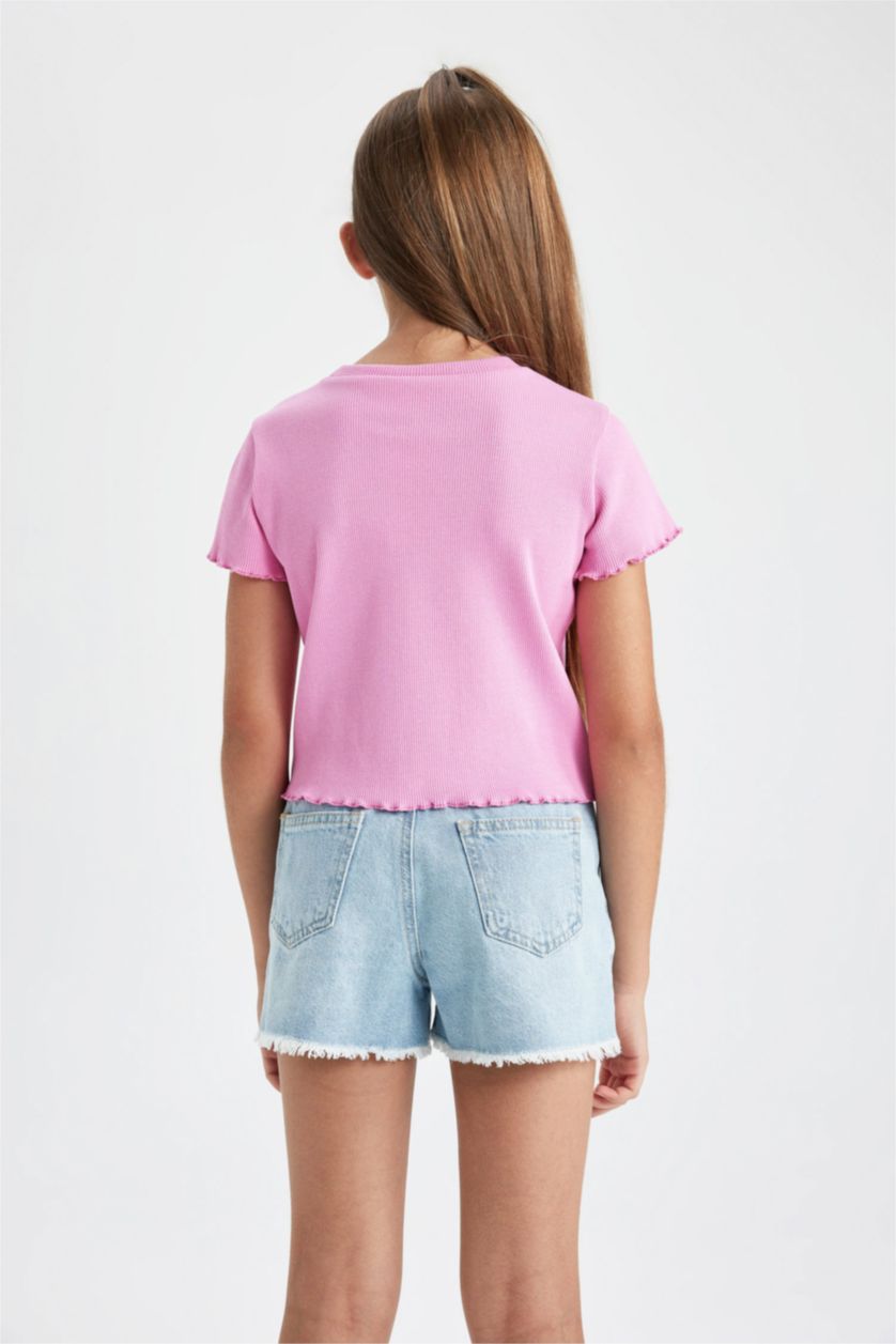 FILLES Rose Body Imprimé Barbie à Manches Courtes Pour Fille