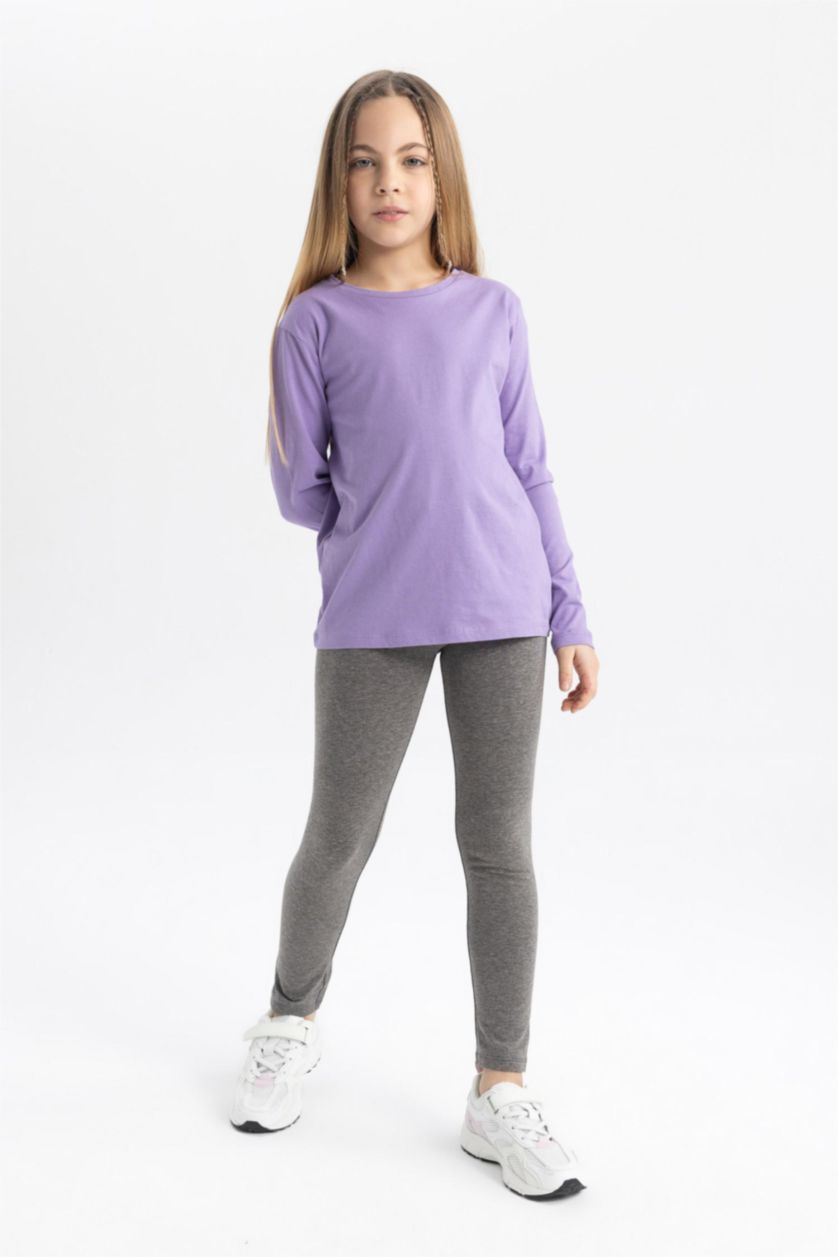 GIRLS & TEENS Anthracite Melange Girl Long Leggings