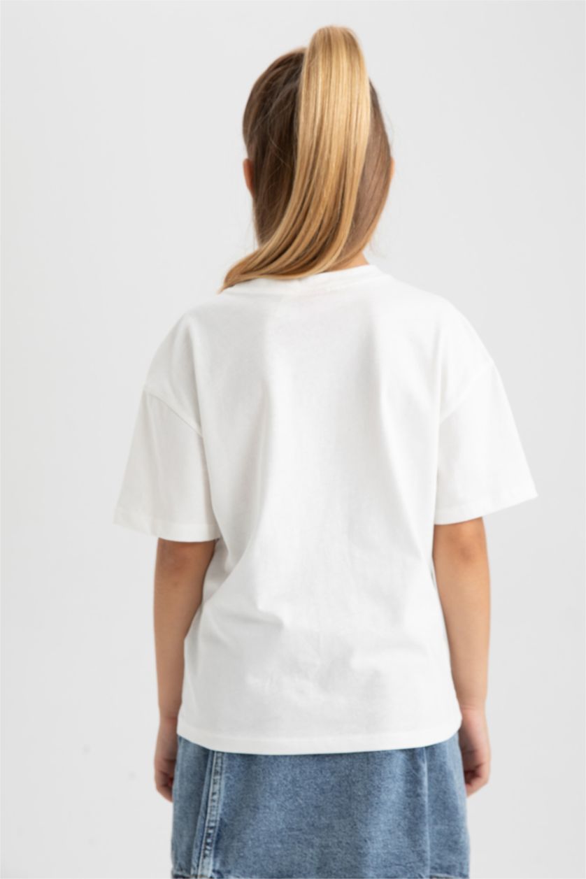 Девочки и подростки Бежевый Футболка оверсайз Barbie для девочек