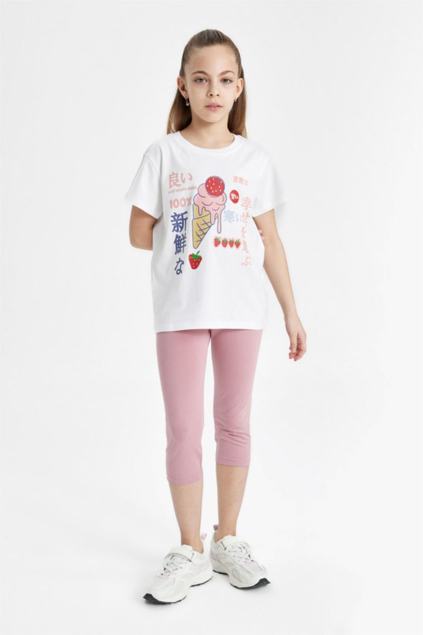 FILLES Bordeaux Foncé Legging Midi Basique pour Fille