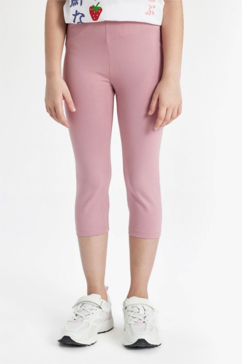 FILLES Bordeaux Foncé Legging Midi Basique pour Fille