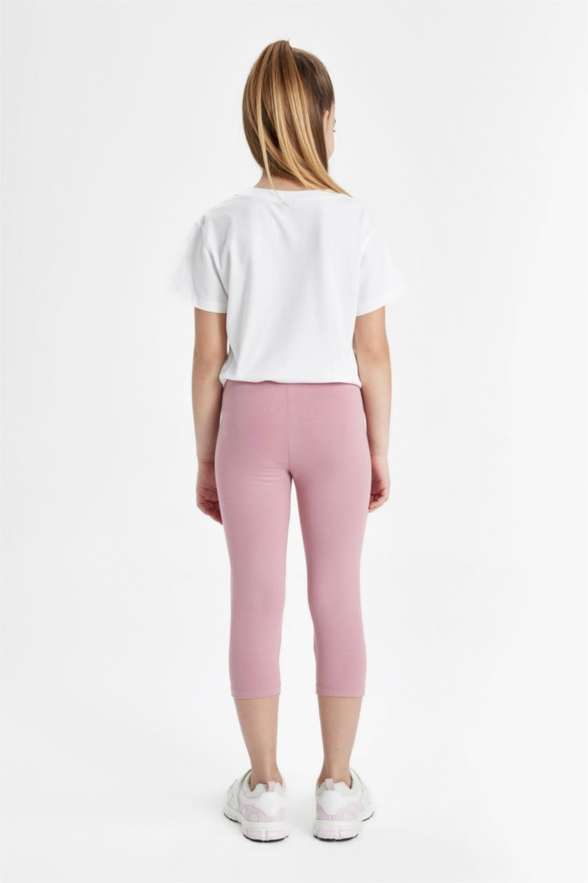 FILLES Bordeaux Foncé Legging Midi Basique pour Fille