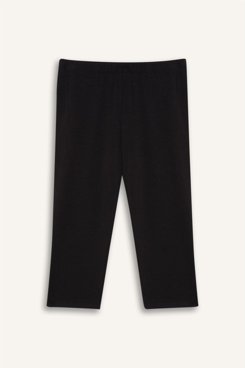 Kız Çocuk - Genç Kız Siyah Midi Tayt Kız Çocuk