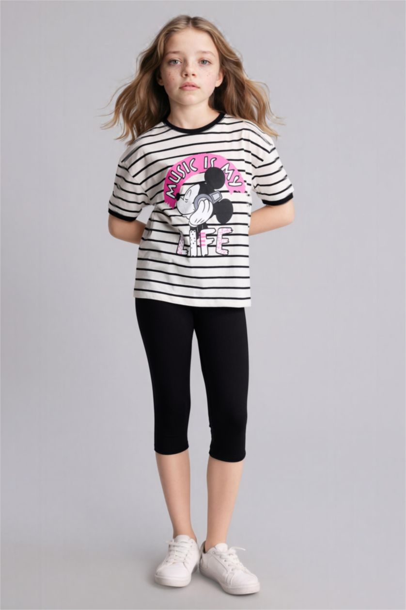 FILLES Noir Legging mi-long pour fille