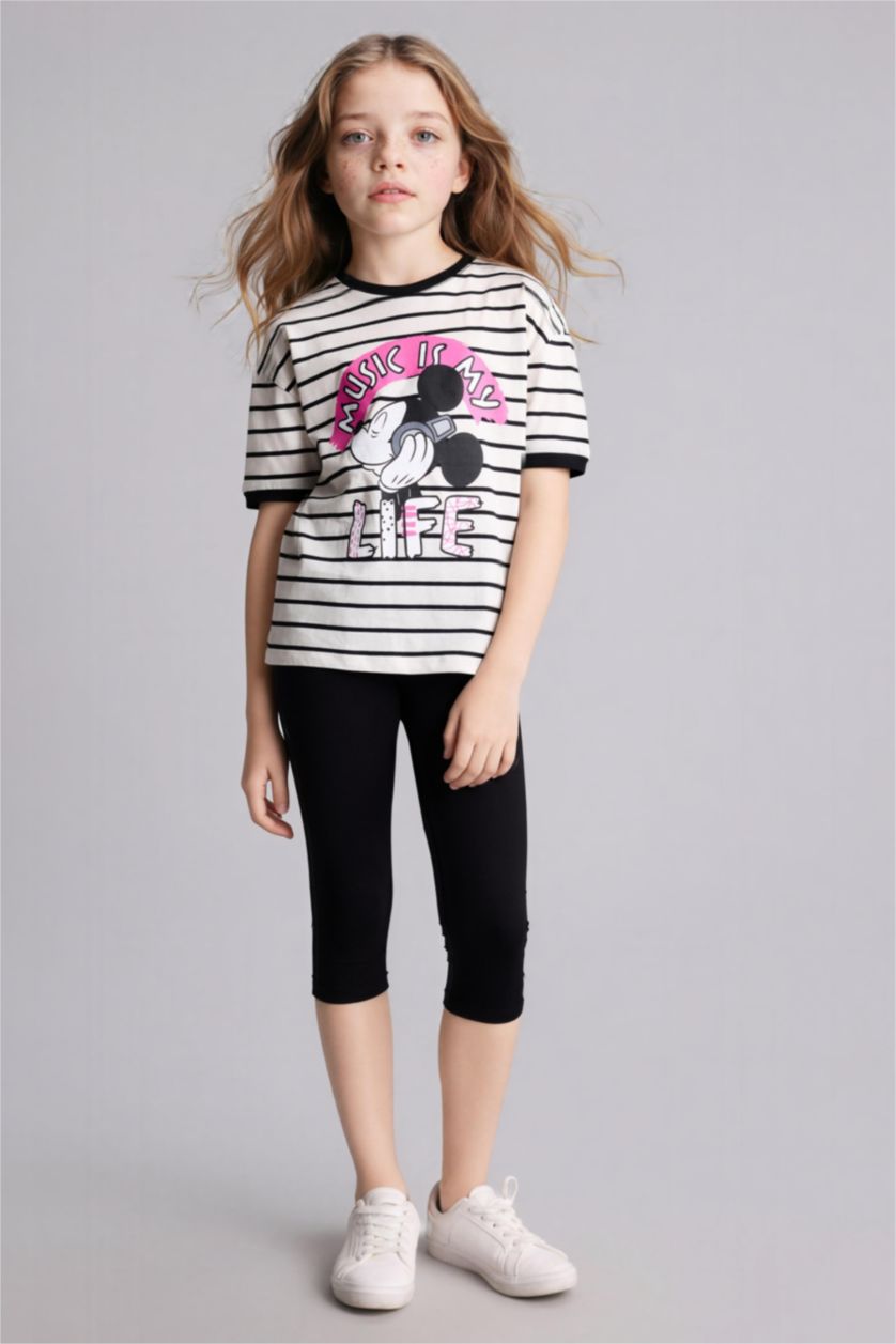 FILLES Noir Legging mi-long pour fille