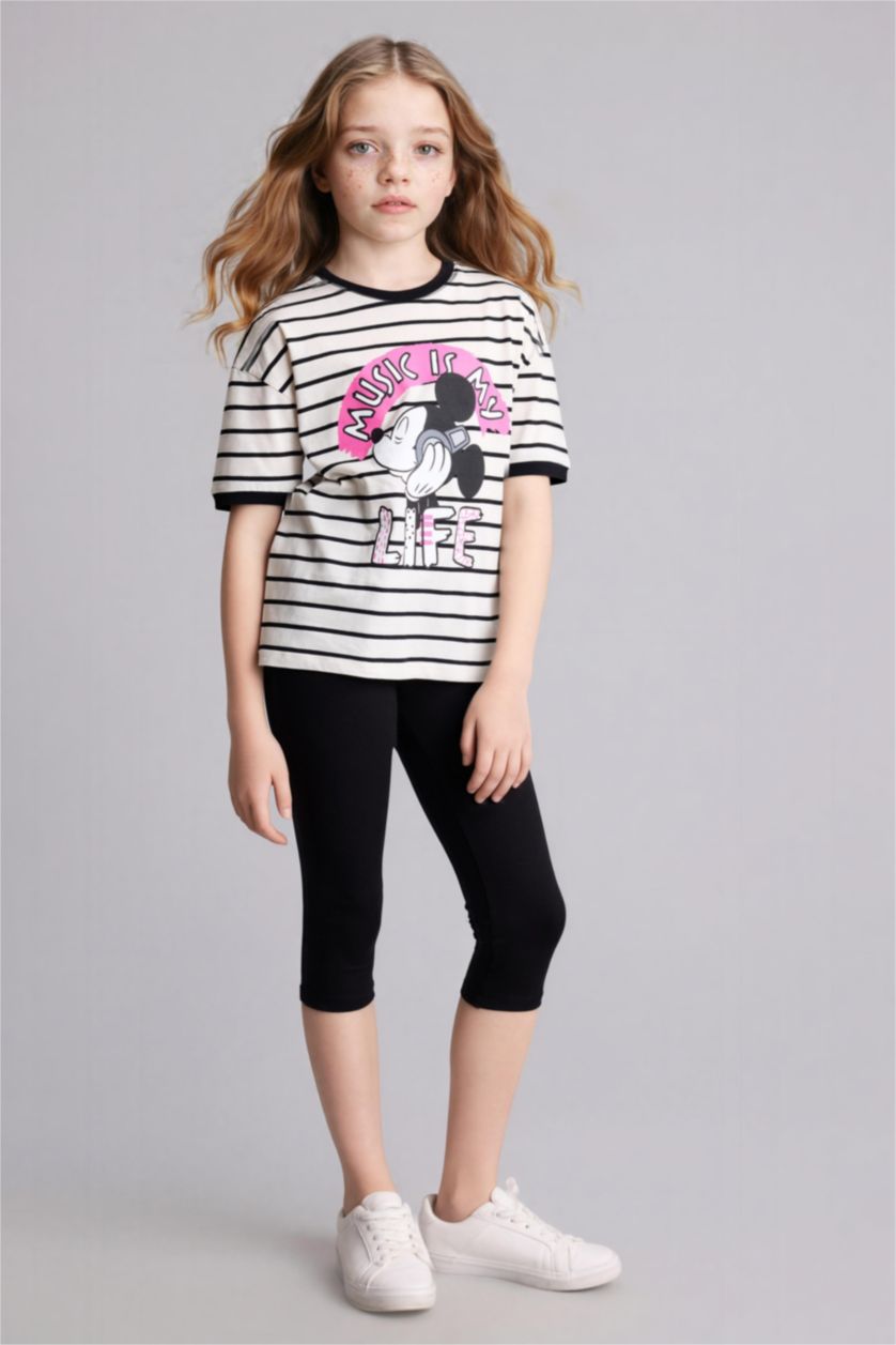 FILLES Noir Legging mi-long pour fille