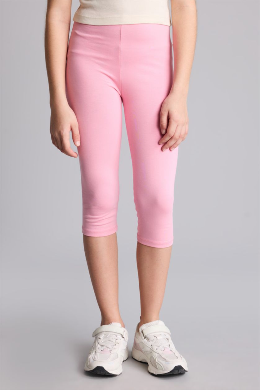 Kız Çocuk - Genç Kız Pembe Midi Tayt Kız Çocuk