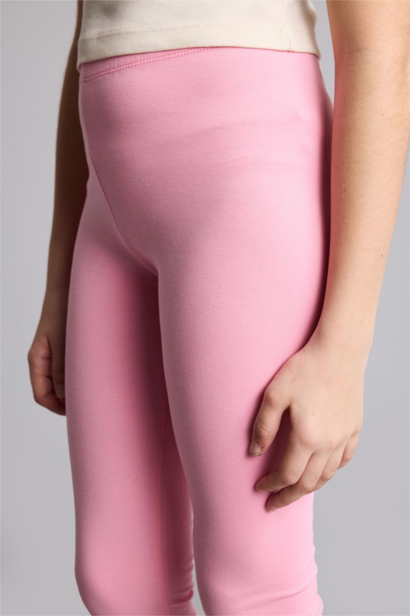 Kız Çocuk - Genç Kız Pembe Midi Tayt Kız Çocuk