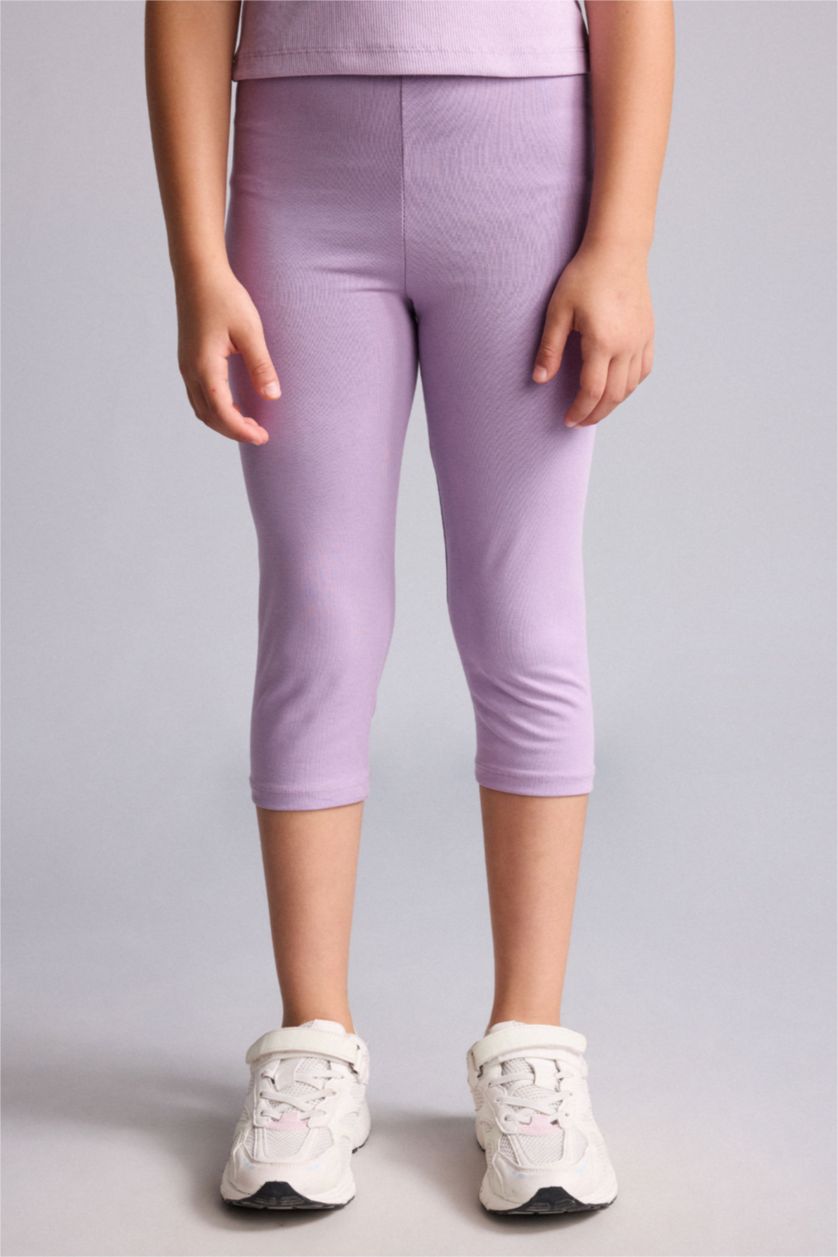 Girls & Teens Light Purple Girl Capri Length Leggings