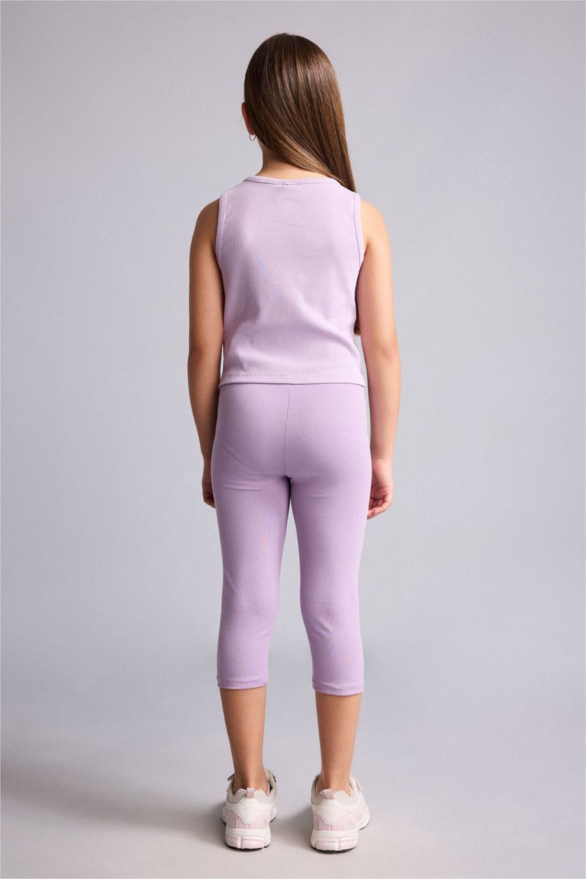 Girls & Teens Light Purple Girl Capri Length Leggings