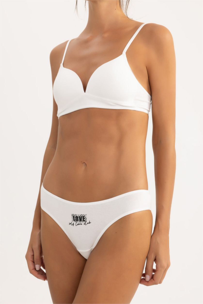 WOMAN Black Fall in Love 3 Piece Brazilian Slip Panties