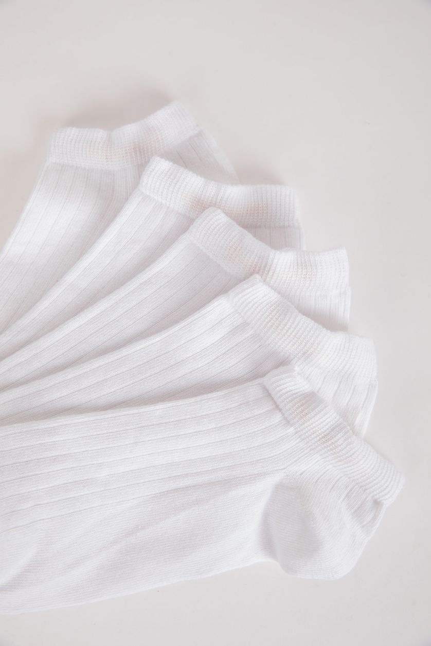 رجالي أبيض (000) شرابات قصير رجالي قطن أبيض بيزك - 5 قطع